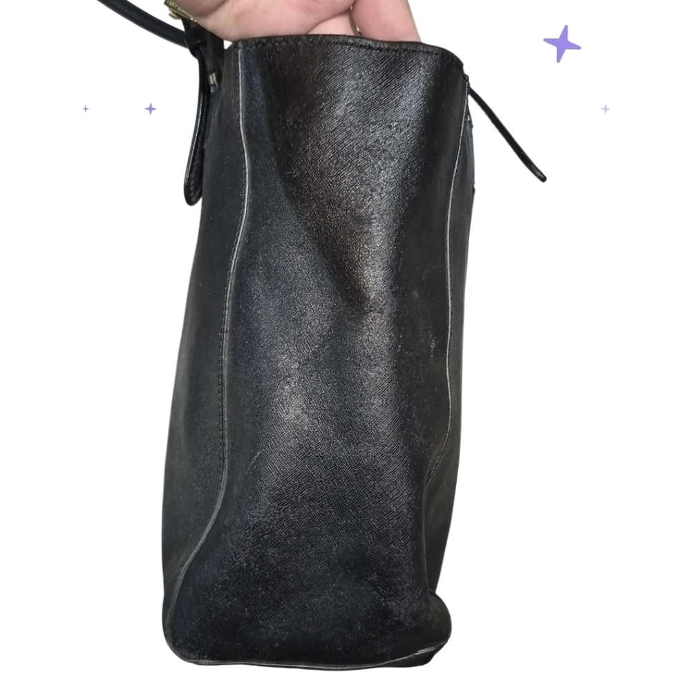Tory Burch Black Leather Tote with Gold Hardware